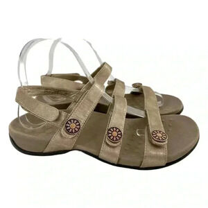 Vionic womens Cathy sandals size 7 38 bronze leather walking comfort orthopedic